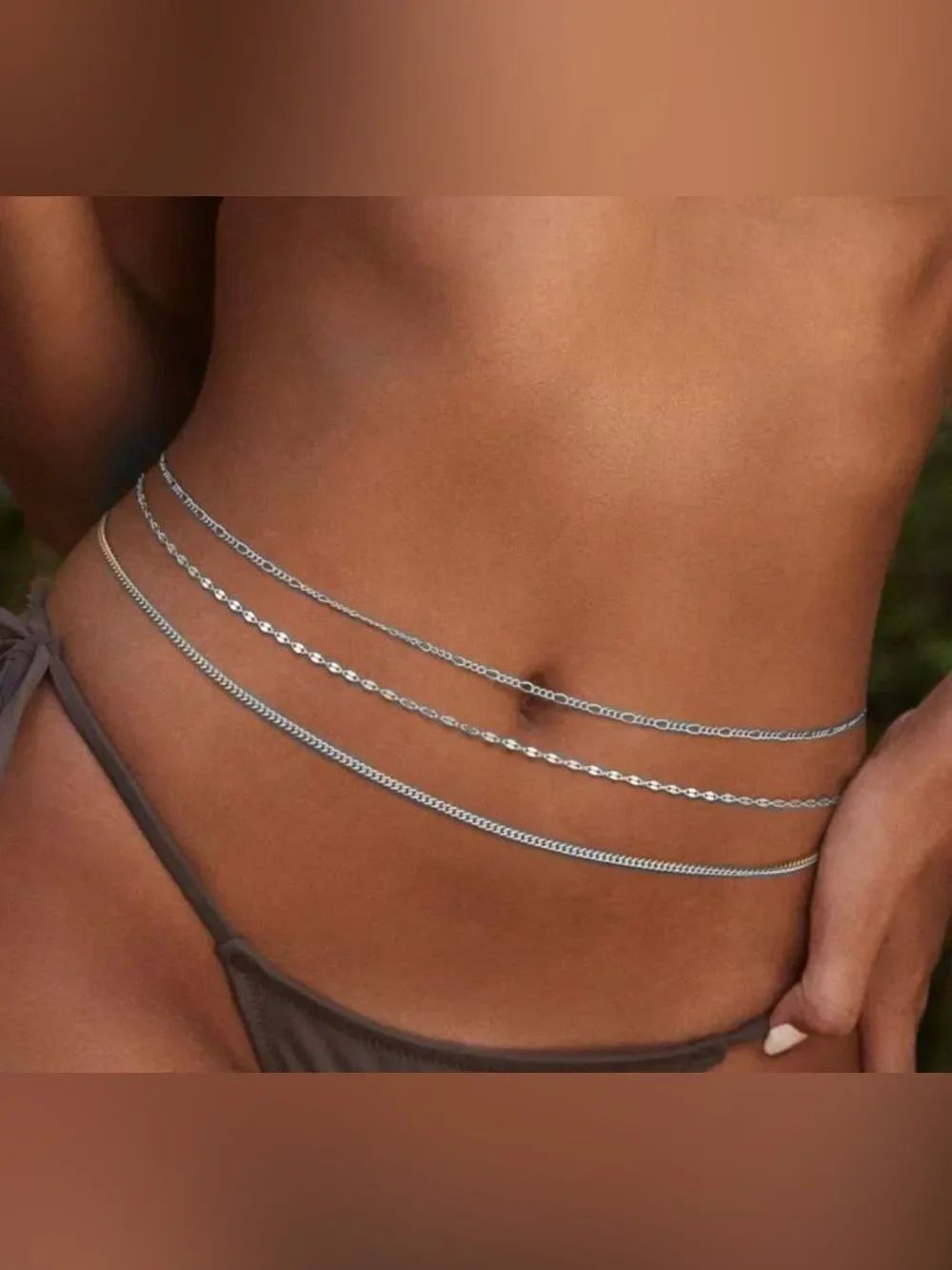 Silver Layered Multi-Chain Necklace A1727